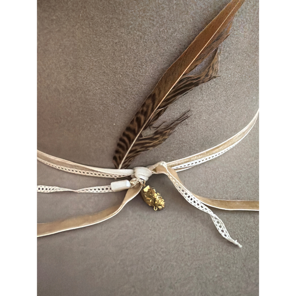 Lemaire Stetson hat with 3 interchangeable bands in Tan - Picture 9 of 11